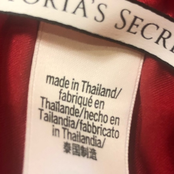 Victoria’s Secret red romper with bow tie shortalls M NWOT VS nightie - Picture 5 of 12